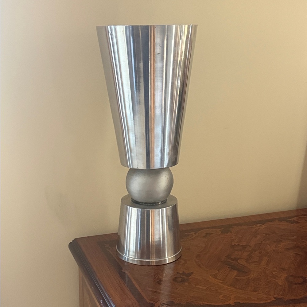Silver Metallic Decorative Vase - Contemporary Accent
